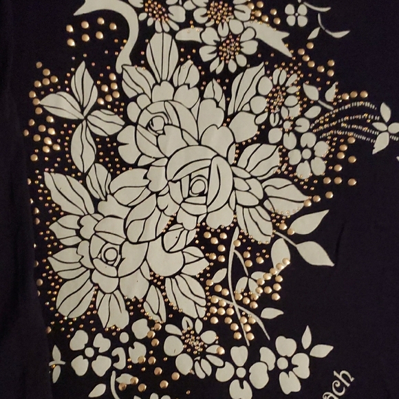 Antthony navy Floral Bird Long Sleeve Top - Picture 3 of 5